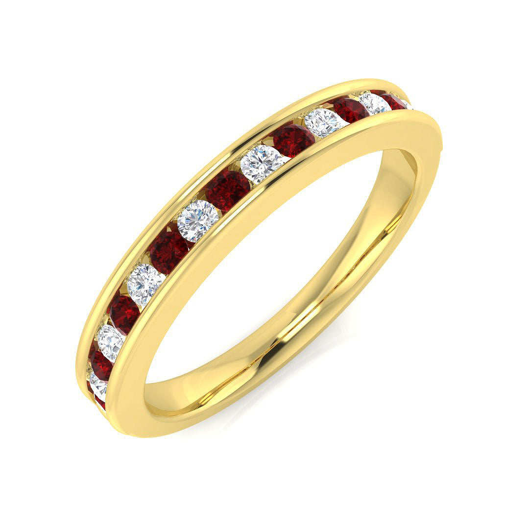 Half Eternity Diamond Ring 0.33ct–0.4ct – SL8514~RY – 18k Yellow Gold