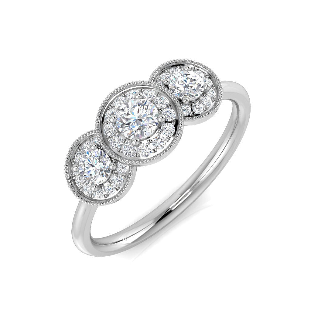 Three Stone Diamond Ring 0.19ct–0.42ct – SL8414 – 18k White Gold