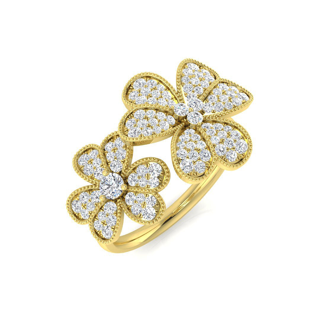 Cluster Diamond Ring 0.56ct–0.63ct – SL8570 – 18k Yellow Gold