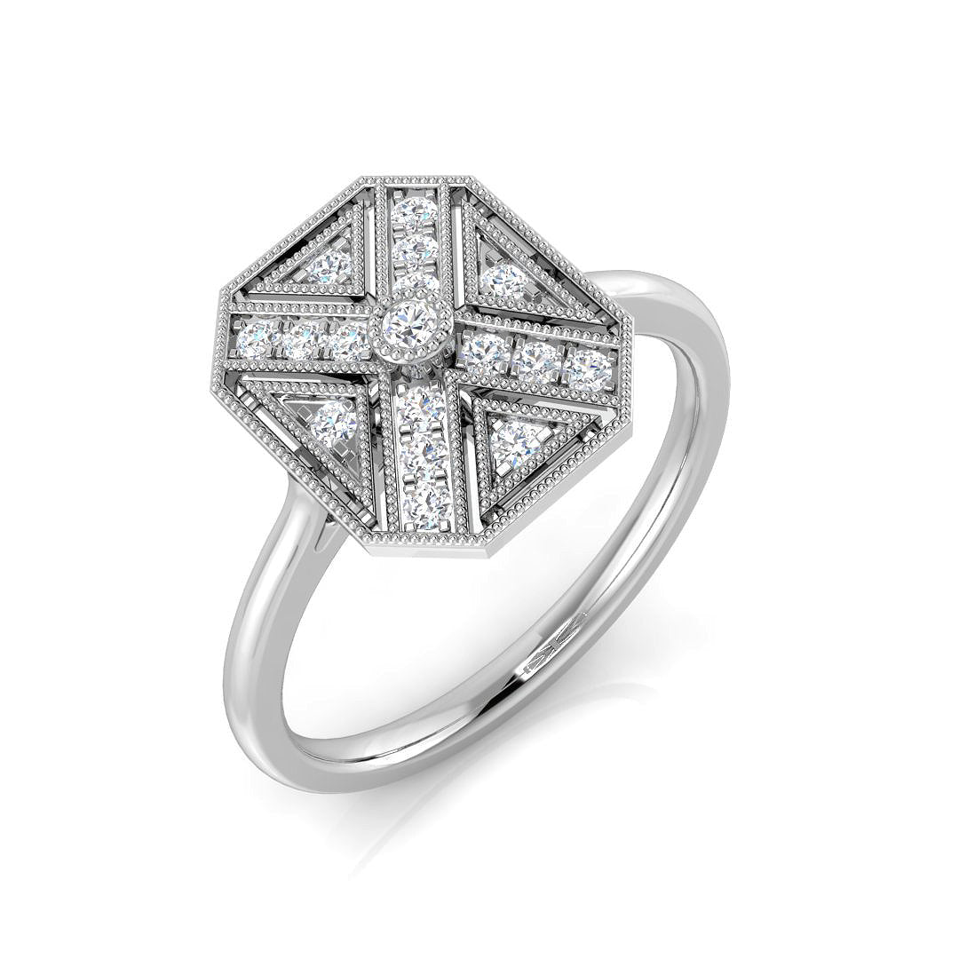 Vintage Diamond Ring 0.17ct – SL8573 – 18k White Gold