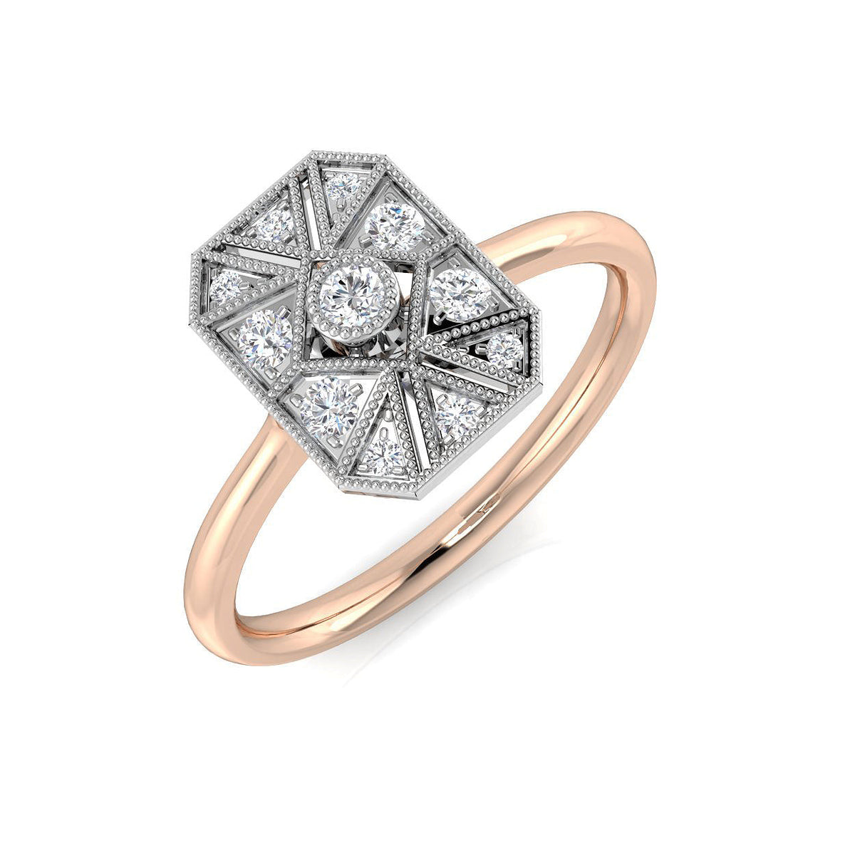 Vintage Diamond Ring 0.18ct – SL8574 – 18k Rose Gold
