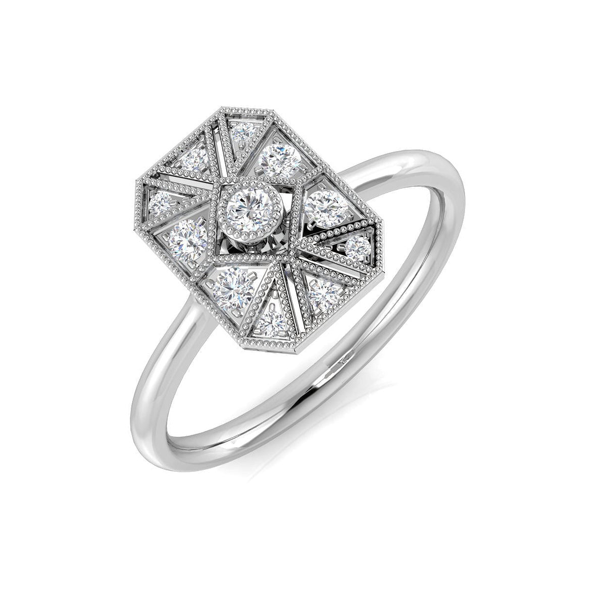 Vintage Diamond Ring 0.18ct – SL8574 – 18k White Gold
