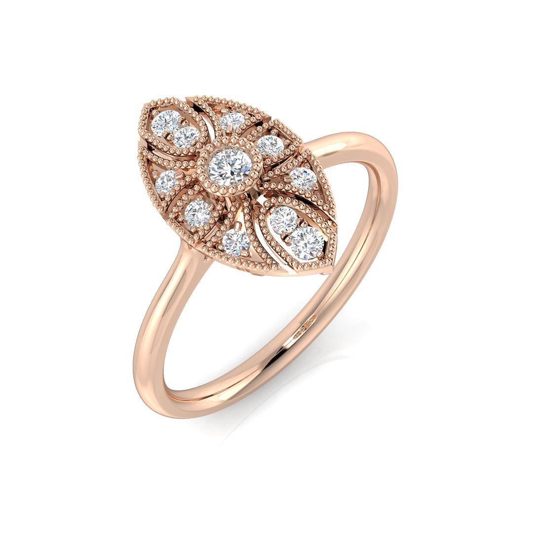Vintage Diamond Ring 0.2ct – SL8577 – 18k Rose Gold