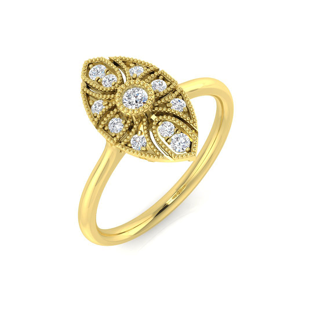 Vintage Diamond Ring 0.2ct – SL8577 – 18k Yellow Gold