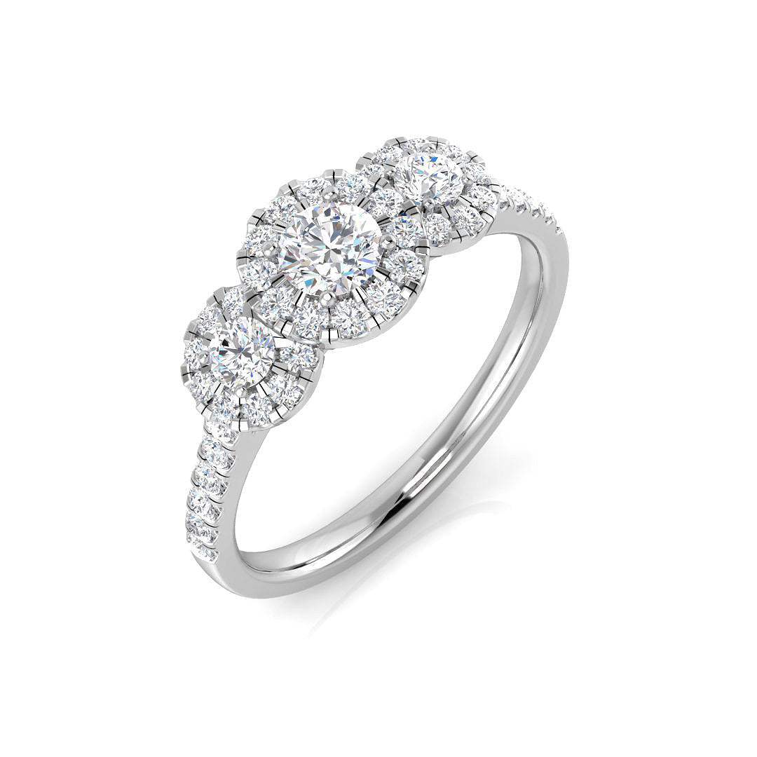 Three Stone Diamond Ring 0.73ct–1.78ct – SR794 – 18k White Gold