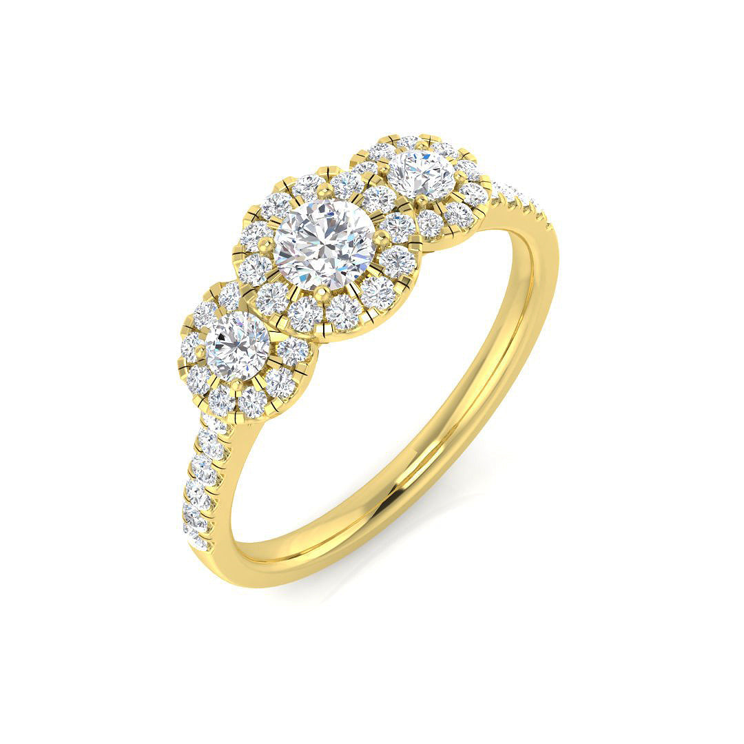Three Stone Diamond Ring 0.73ct–1.78ct – SR794 – 18k Yellow Gold