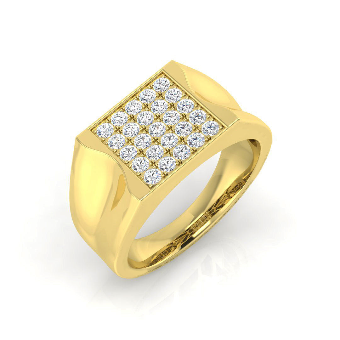 Signet Diamond Ring 0.67ct – SL8584 – 18k Yellow Gold