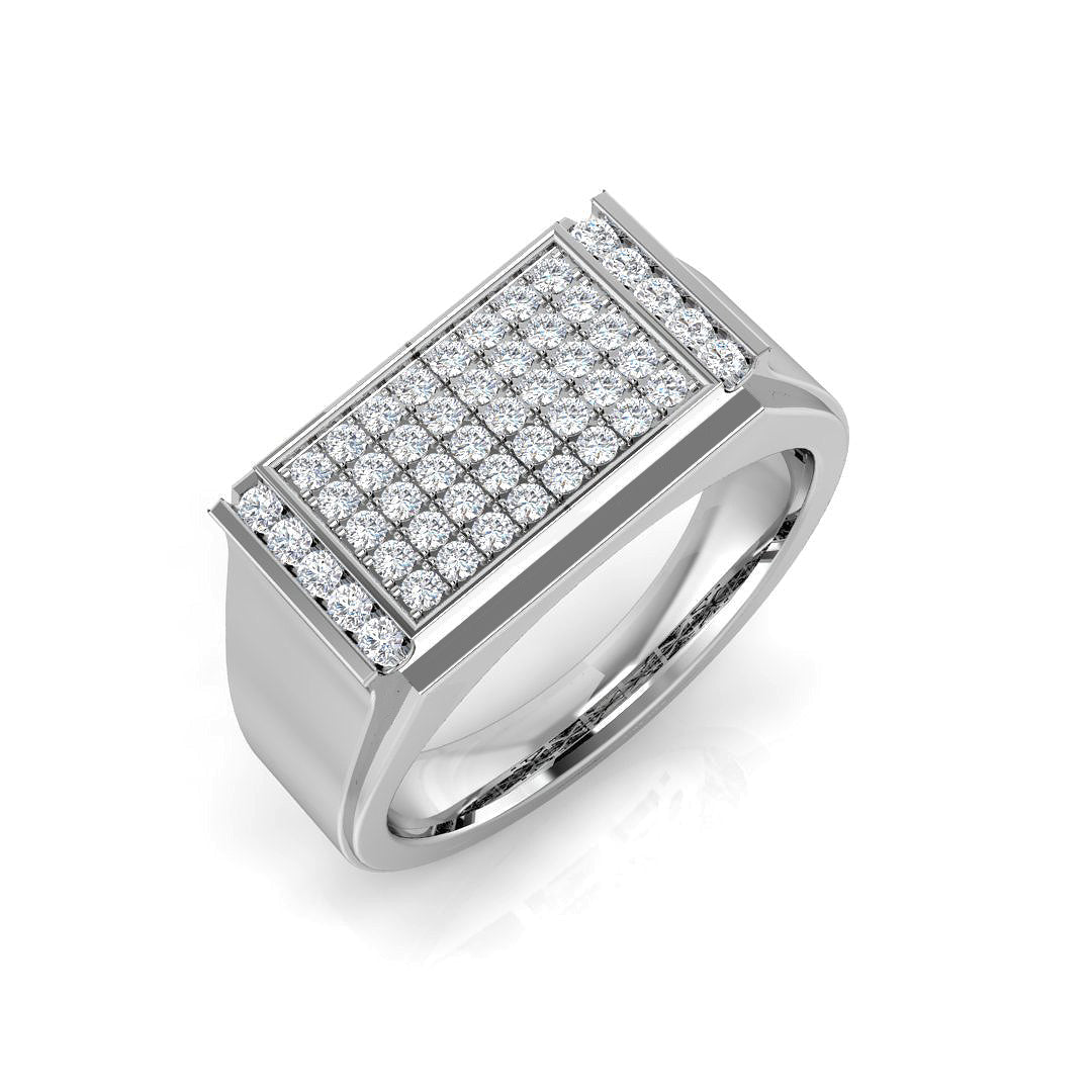 Signet Diamond Ring 0.62ct – SL8585 – 18k White Gold
