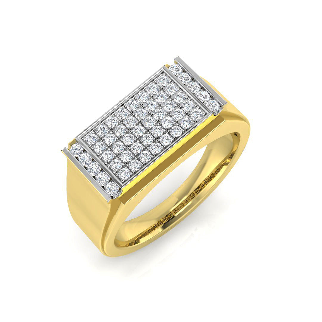 Signet Diamond Ring 0.62ct – SL8585 – 18k Yellow Gold
