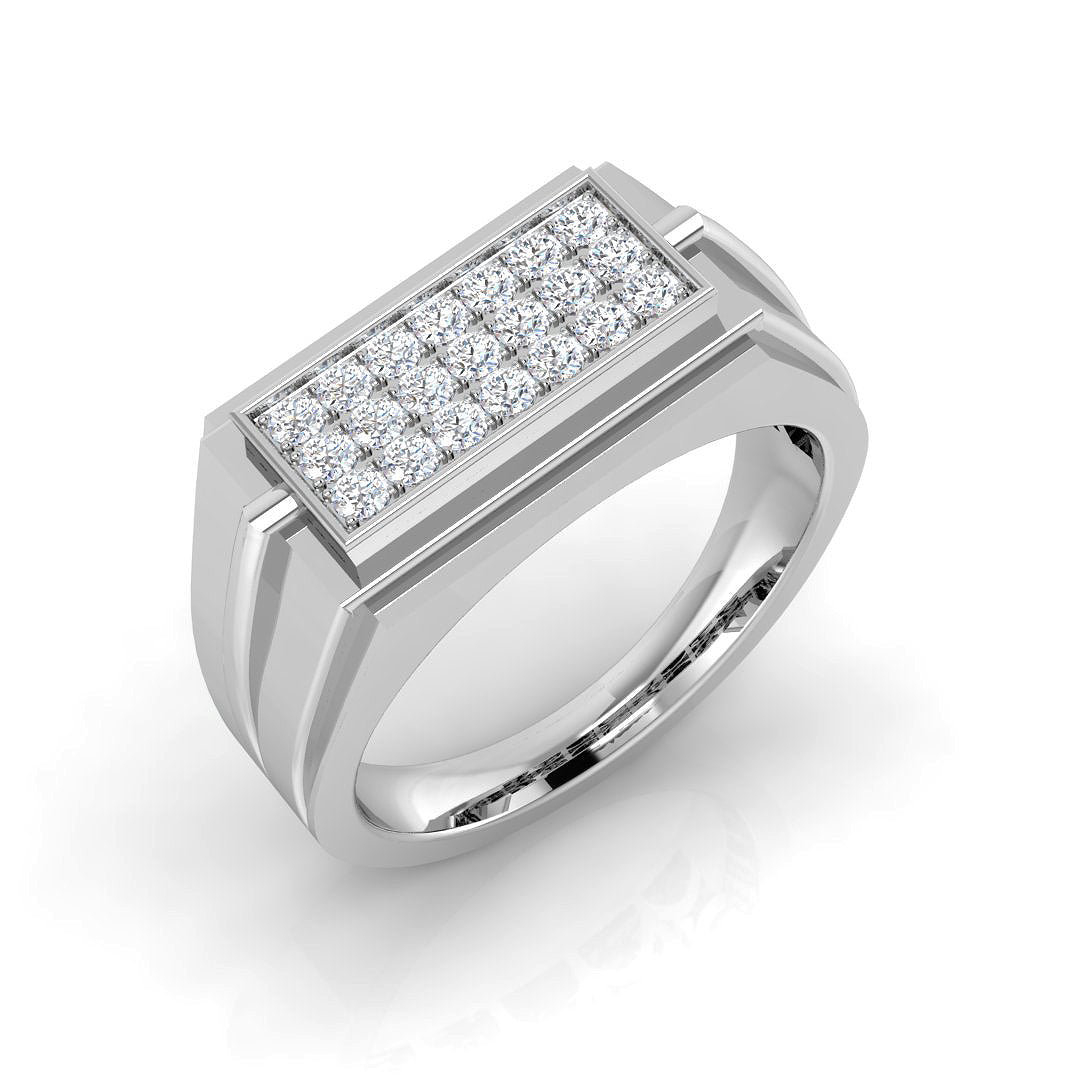 Signet Diamond Ring 0.47ct – SL8586 – 18k White Gold