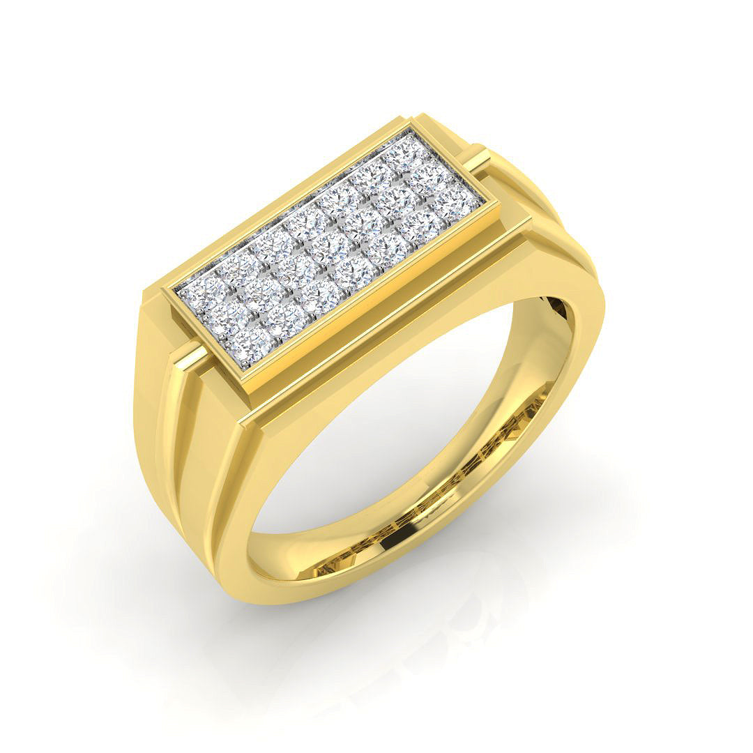 Signet Diamond Ring 0.47ct – SL8586 – 18k Yellow Gold