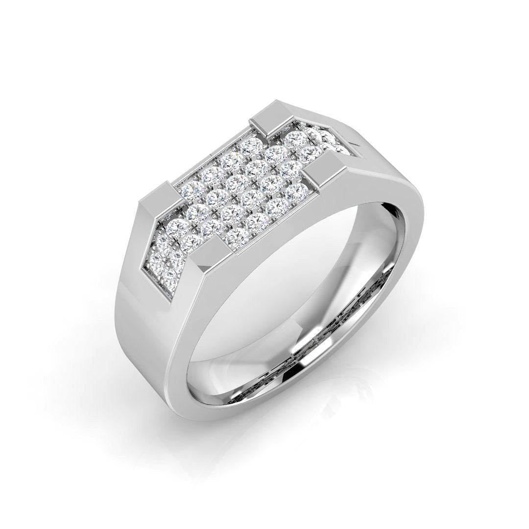 Signet Diamond Ring 0.5ct – SL8587 – 18k White Gold