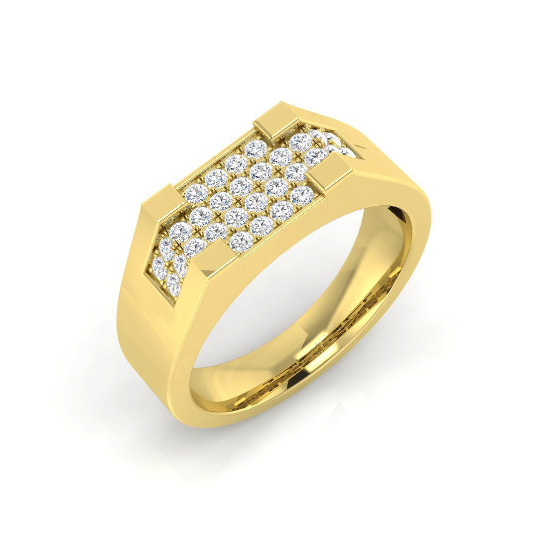 Signet Diamond Ring 0.5ct – SL8587 – 18k Yellow Gold