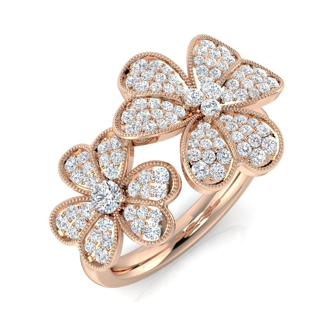 Cluster Diamond Ring 0.56ct–0.63ct – SL8570 – 18k Rose Gold