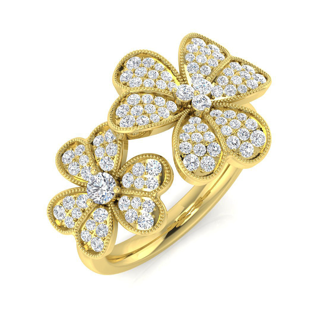 Cluster Diamond Ring 0.56ct–0.63ct – SL8570 – 18k Yellow Gold