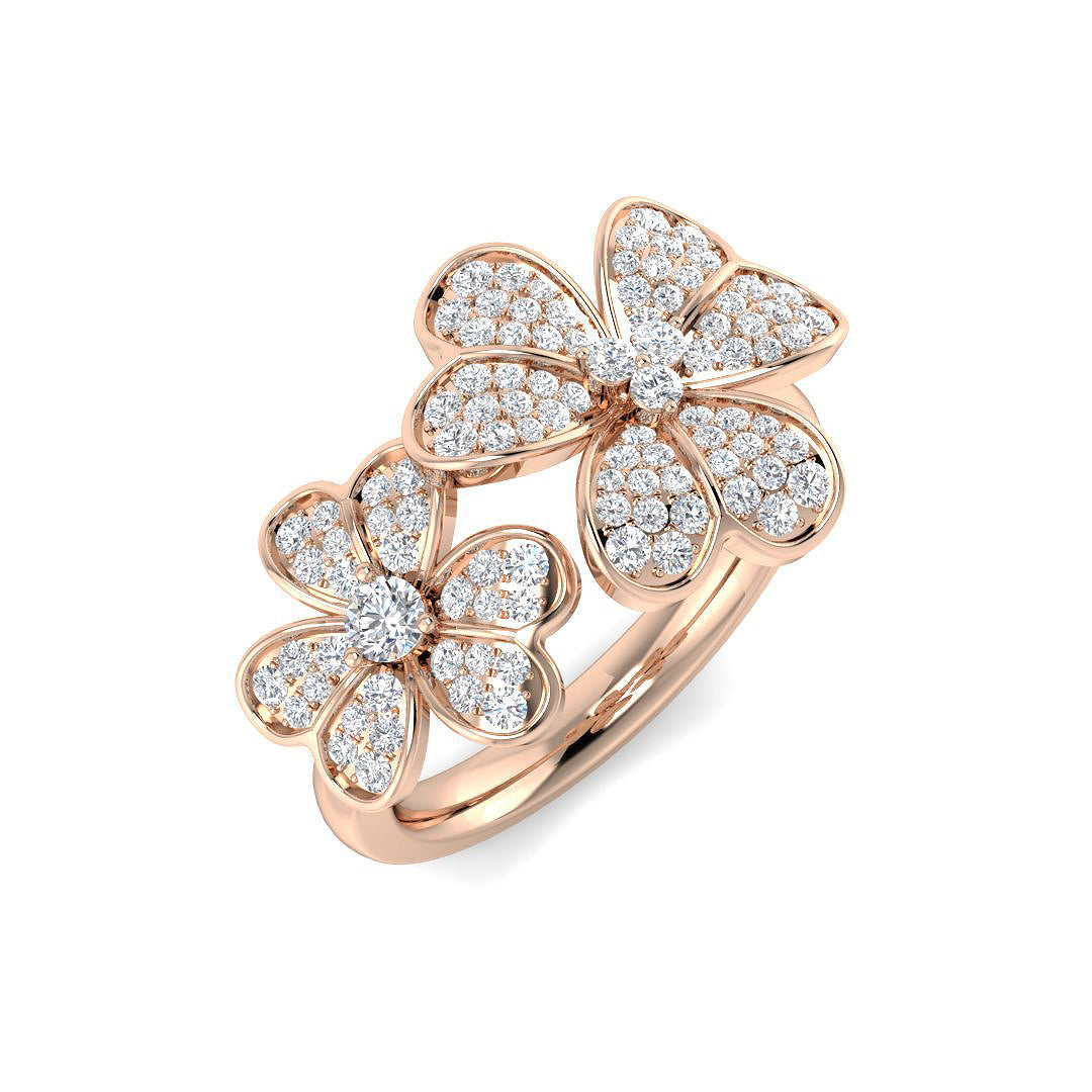 Cluster Diamond Ring 0.56ct–0.63ct – SL8570 – 18k Rose Gold