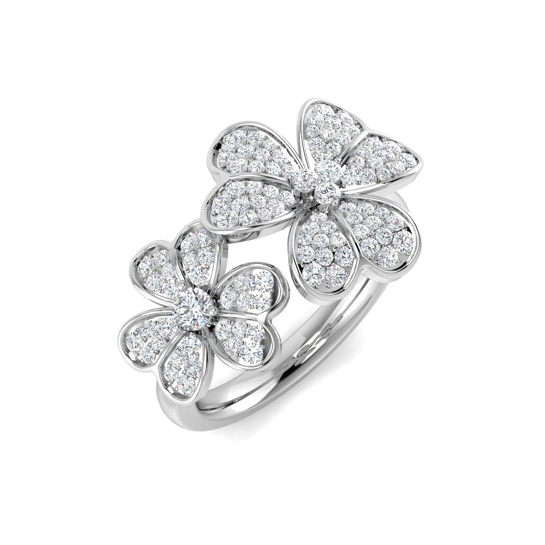 Cluster Diamond Ring 0.56ct–0.63ct – SL8570 – 18k White Gold