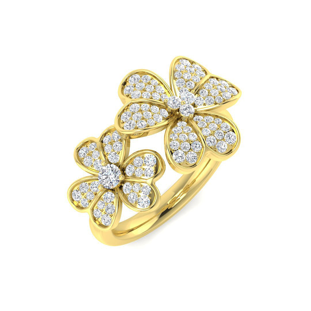 Cluster Diamond Ring 0.56ct–0.63ct – SL8570 – 18k Yellow Gold