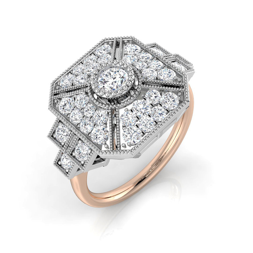 Vintage Diamond Ring 0.4ct–0.91ct – SL8345 – 18k Rose Gold