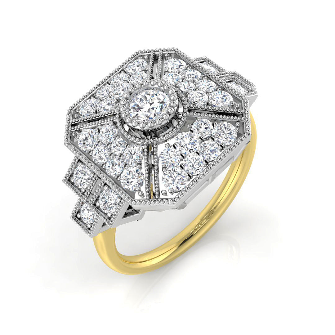 Vintage Diamond Ring 0.4ct–0.91ct – SL8345 – 18k Yellow Gold