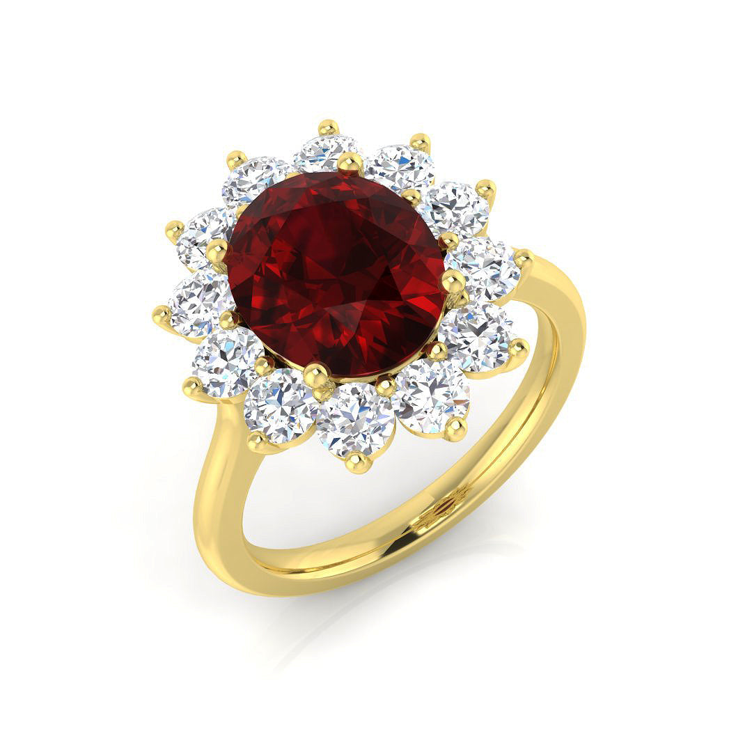 Cluster Diamond Ring 2.23ct–3.85ct – SL8791~RY – 18k Yellow Gold