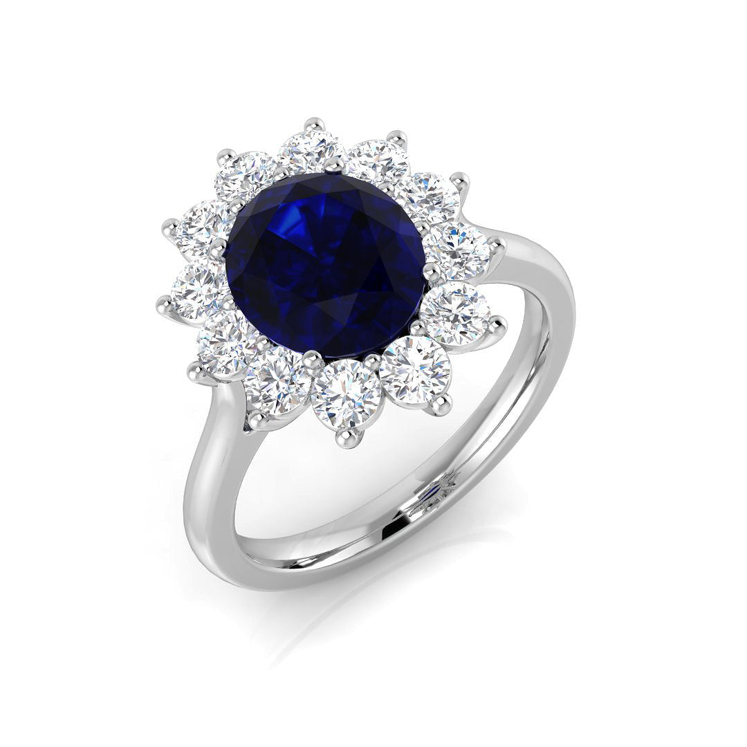 Cluster Diamond Ring 1.92ct–3.43ct – SR136~BS – 18k White Gold