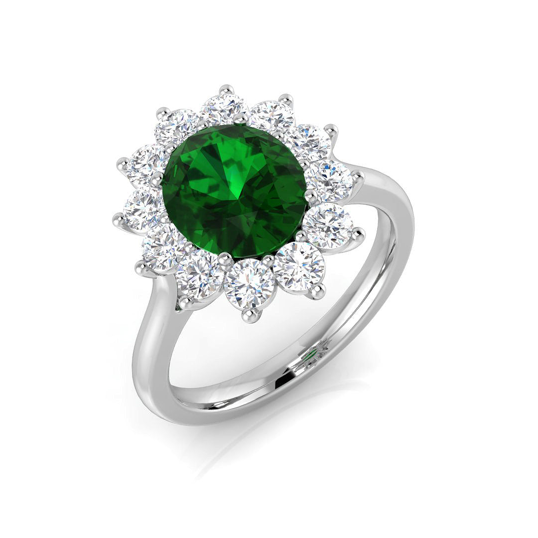Cluster Diamond Ring 1.05ct–4.26ct – SL8276~EM – 18k White Gold