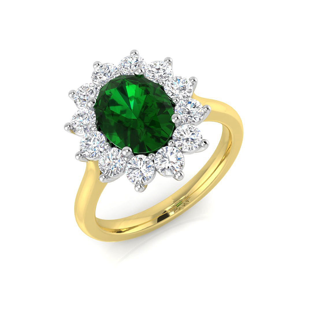 Cluster Diamond Ring 1.05ct–4.26ct – SL8276~EM – 18k Yellow Gold