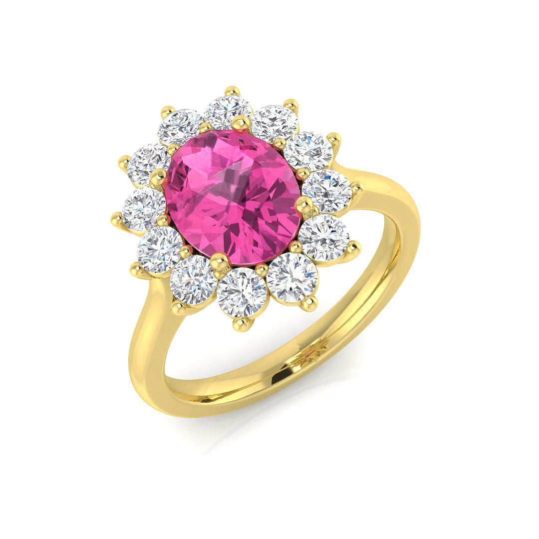 Cluster Diamond Ring 2.51ct – SL8805~PS – 18k Yellow Gold