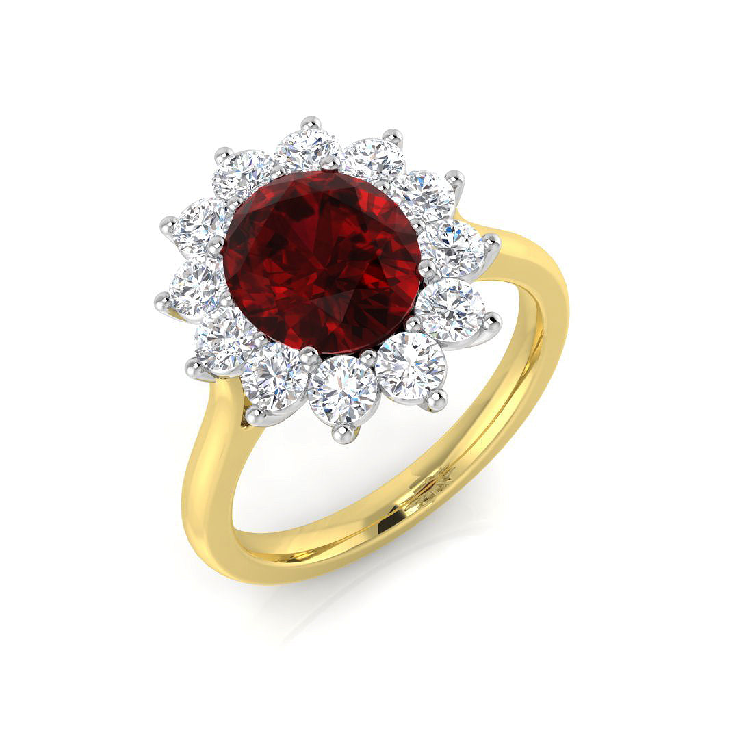Cluster Diamond Ring 2.23ct–3.85ct – SL8791~RY – 18k Yellow Gold