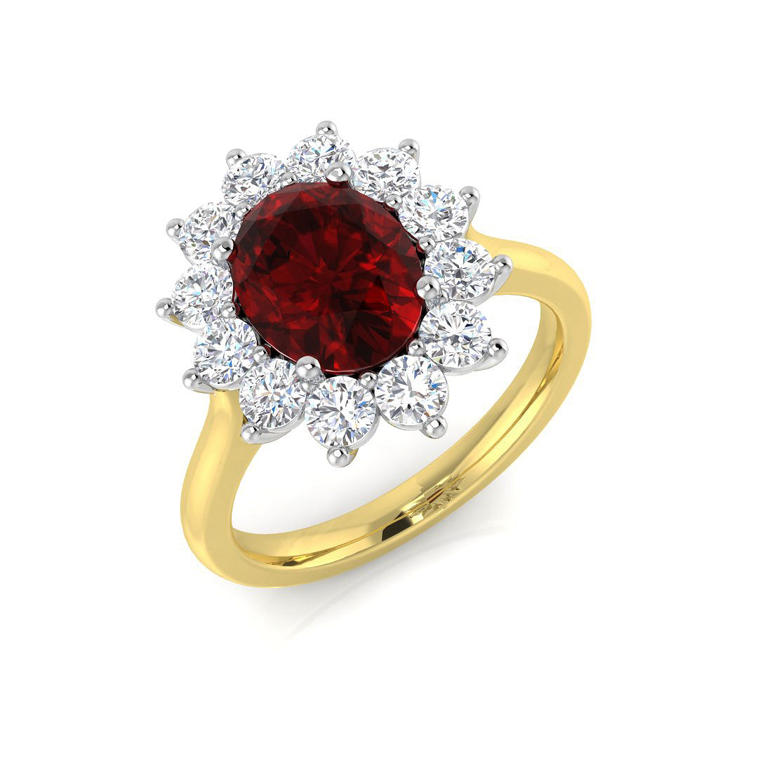 Cluster Diamond Ring 2.23ct–3.85ct – SL8791~RY – 18k Yellow Gold