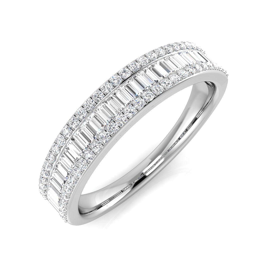Baguette & Brilliant Diamond Ring 0.54ct – SL8821 – 18k White Gold