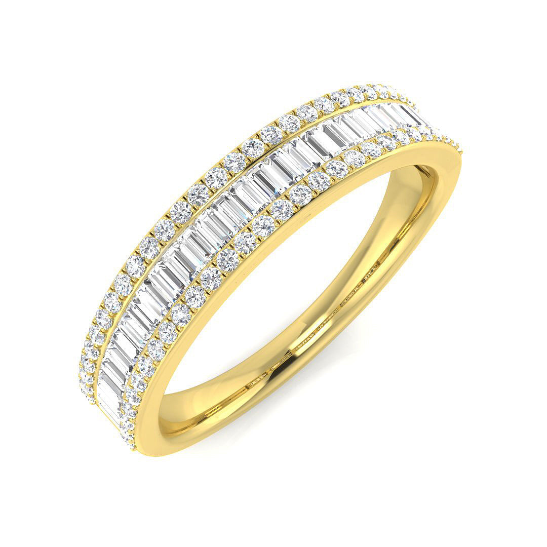 Baguette & Brilliant Diamond Ring 0.54ct – SL8821 – 18k Yellow Gold