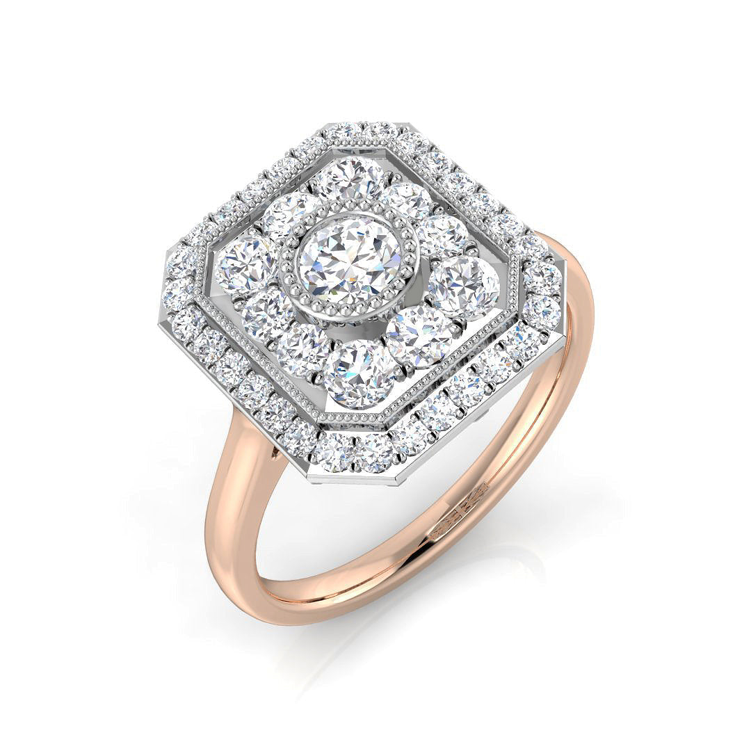 Vintage Diamond Ring 0.39ct–1.07ct – SL8503 – 18k Rose Gold