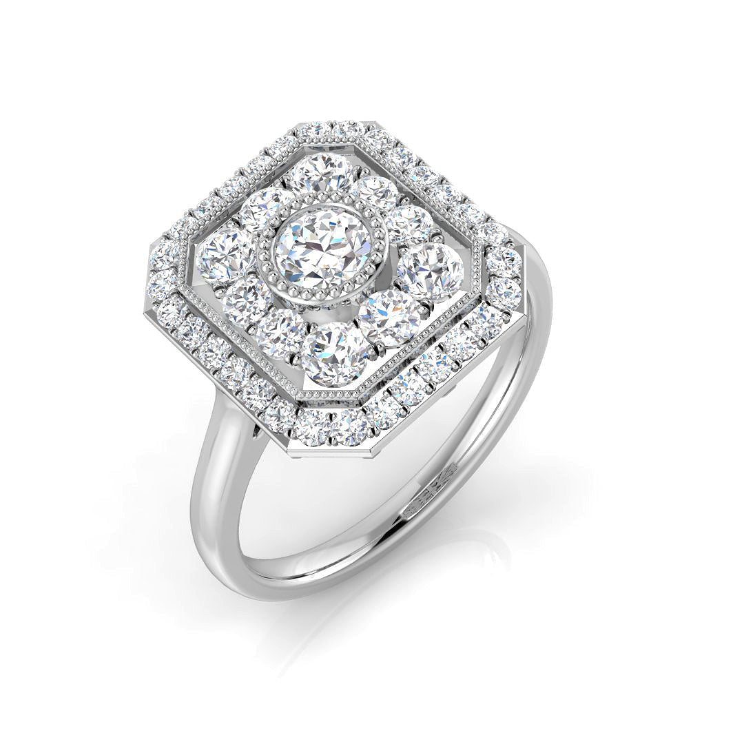 Vintage Diamond Ring 0.39ct–1.07ct – SL8503 – 18k White Gold