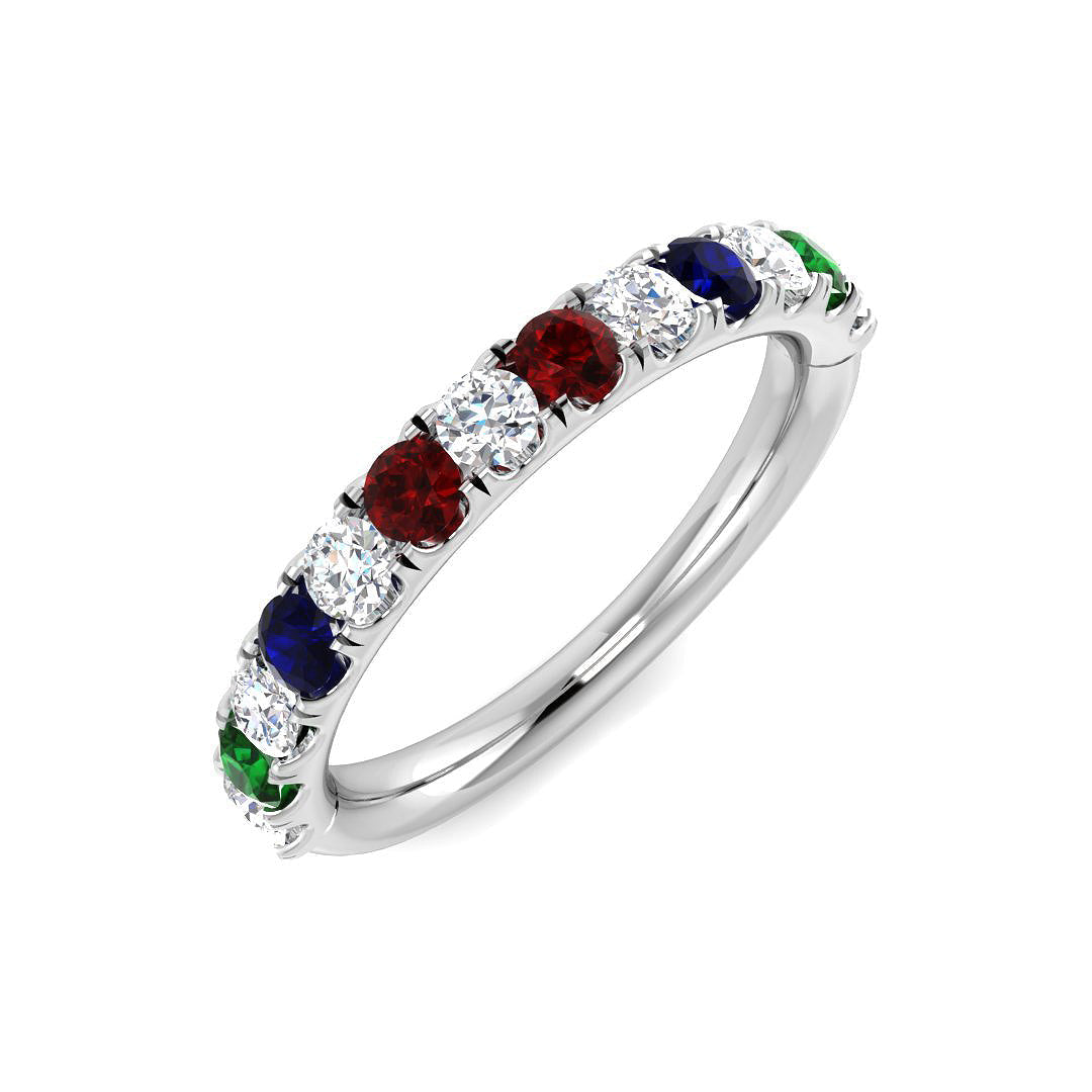 Ruby Diamond Ring 0.75ct – SL8930~MIX – 18k White Gold
