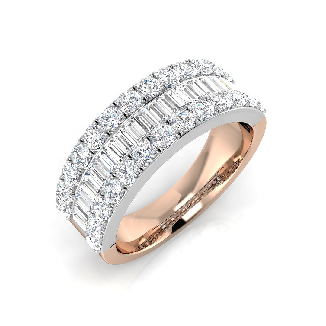 Baguette & Brilliant Diamond Ring 2.0ct–2.05ct – SL8939 – 18k Rose Gold