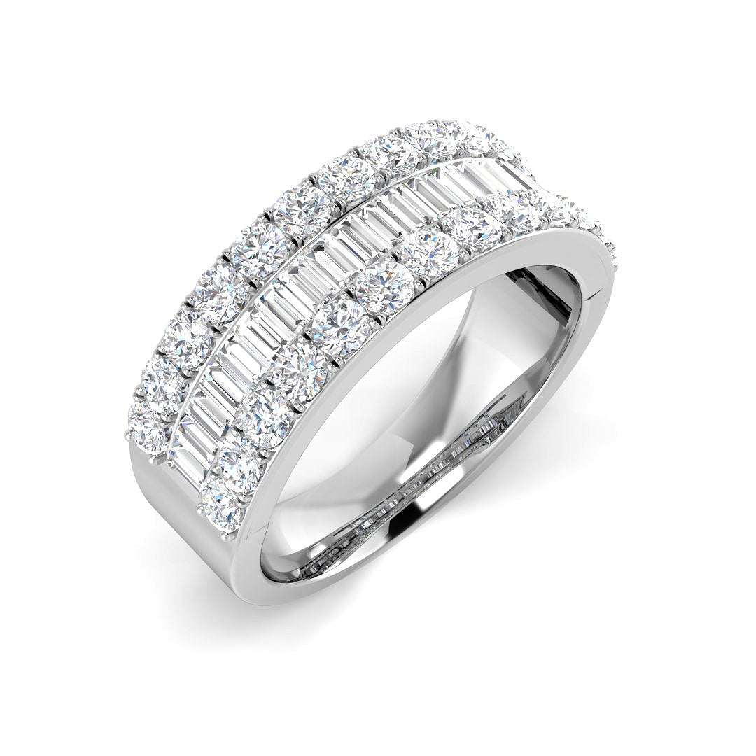 Baguette & Brilliant Diamond Ring 2.0ct–2.05ct – SL8939 – 18k White Gold