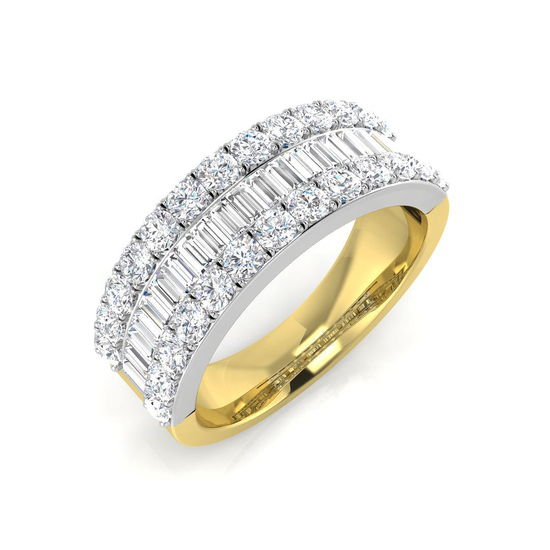 Baguette & Brilliant Diamond Ring 2.0ct–2.05ct – SL8939 – 18k Yellow Gold