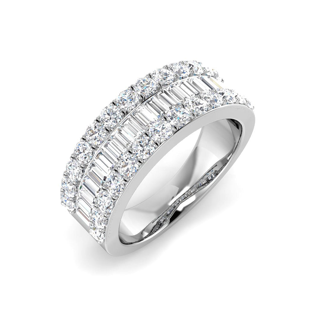 Baguette & Brilliant Diamond Ring 1.6ct–1.62ct – SL8940 – 18k White Gold
