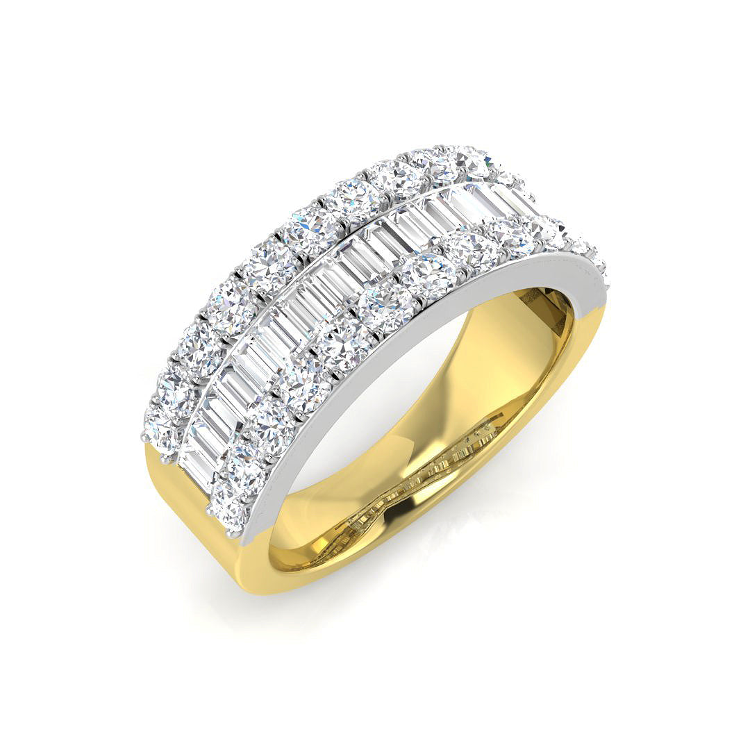 Baguette & Brilliant Diamond Ring 1.6ct–1.62ct – SL8940 – 18k Yellow Gold