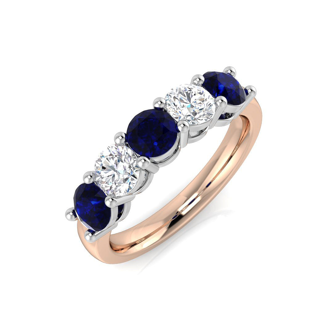 Five Stone Diamond Ring 0.63ct–1.73ct – SL8941~BS – 18k Rose Gold