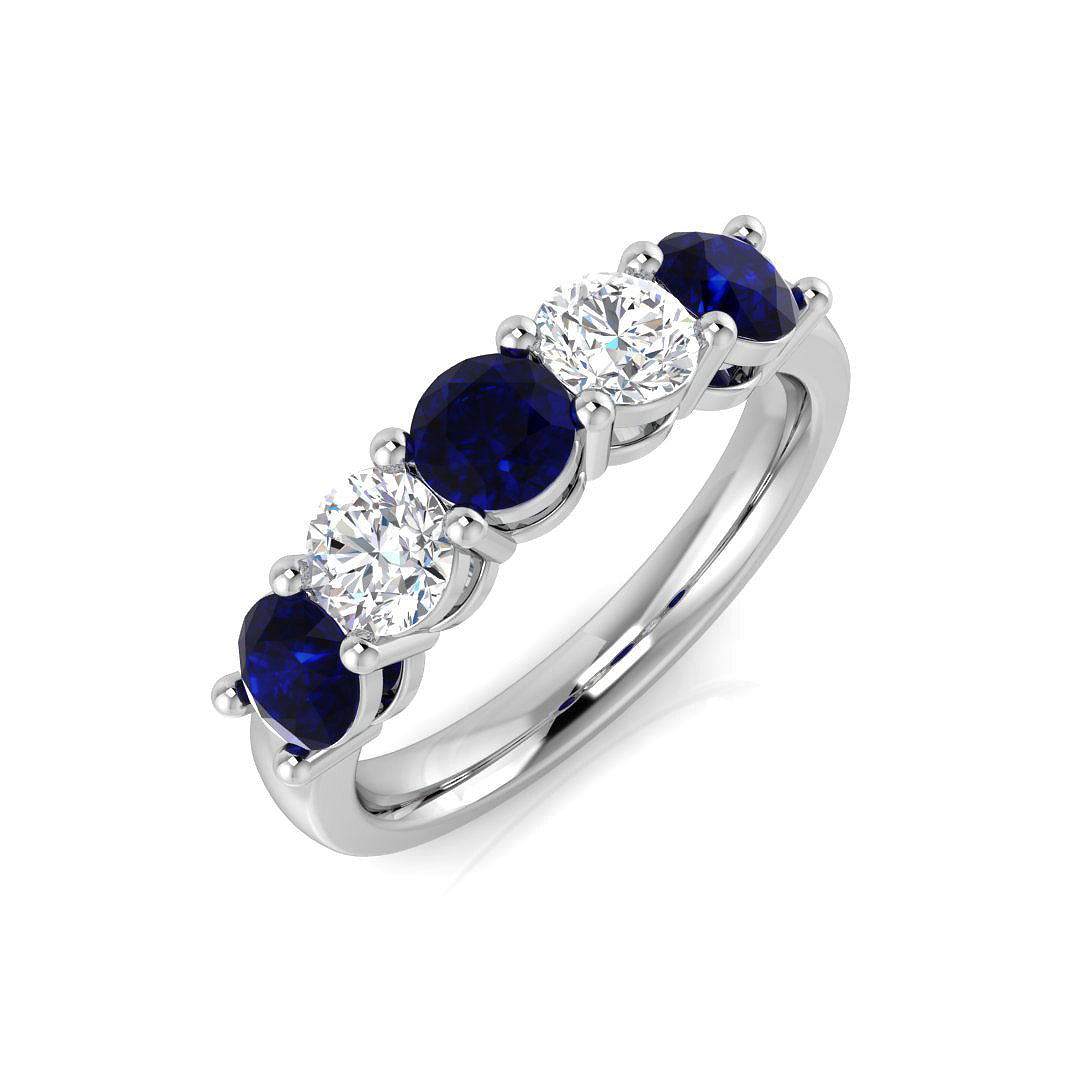 Five Stone Diamond Ring 0.63ct–1.73ct – SL8941~BS – 18k White Gold
