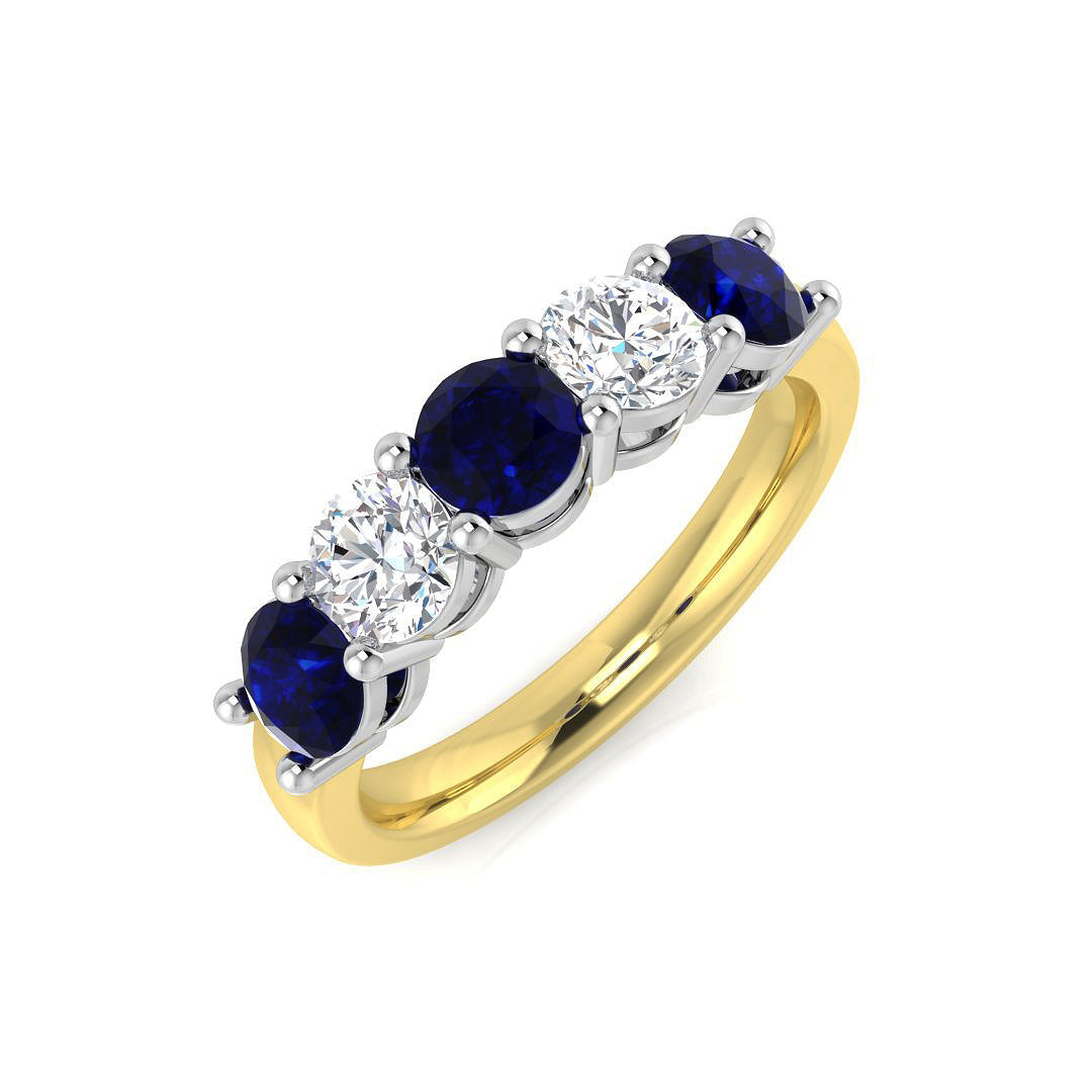 Five Stone Diamond Ring 0.63ct–1.73ct – SL8941~BS – 18k Yellow Gold