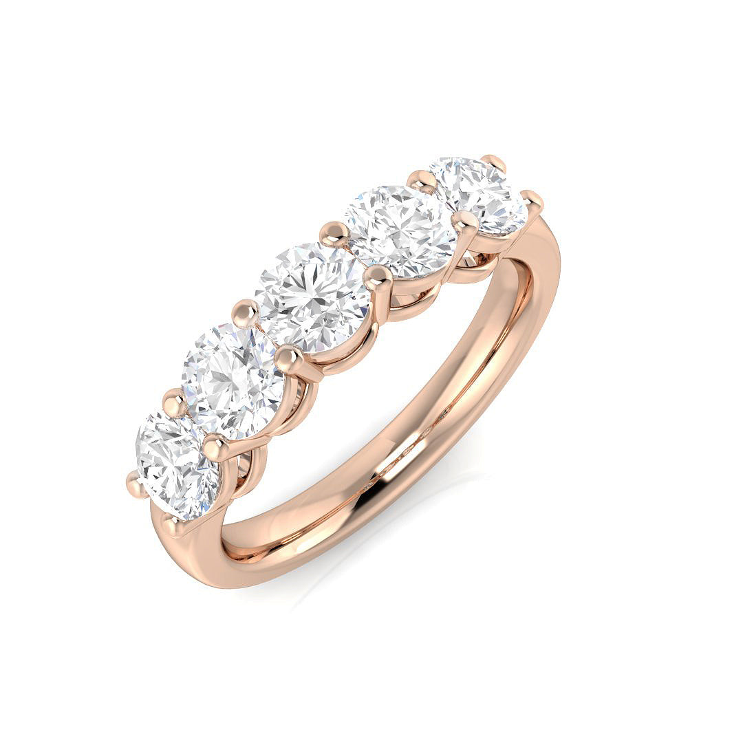 Five Stone Diamond Ring 1.5ct–1.58ct – SL8941 – 18k Rose Gold