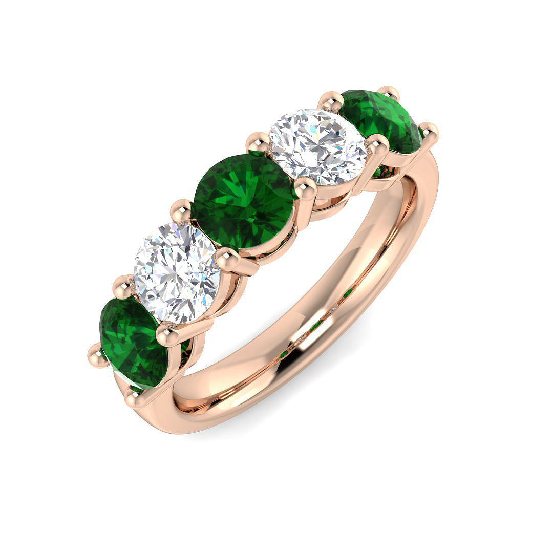 Five Stone Diamond Ring 0.55ct–2.16ct – SL8942~EM – 18k Rose Gold