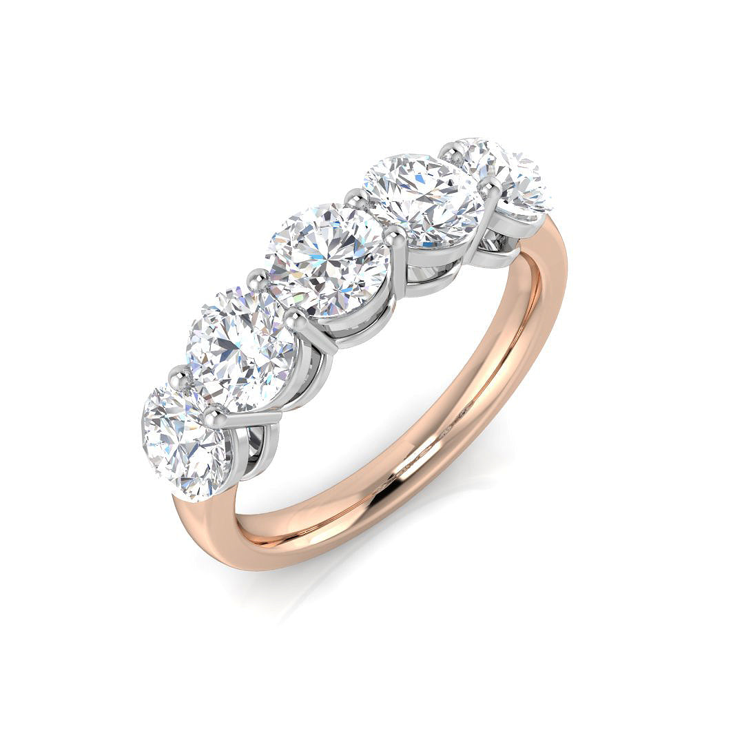 Five Stone Diamond Ring 1.5ct–1.58ct – SL8941 – 18k Rose Gold