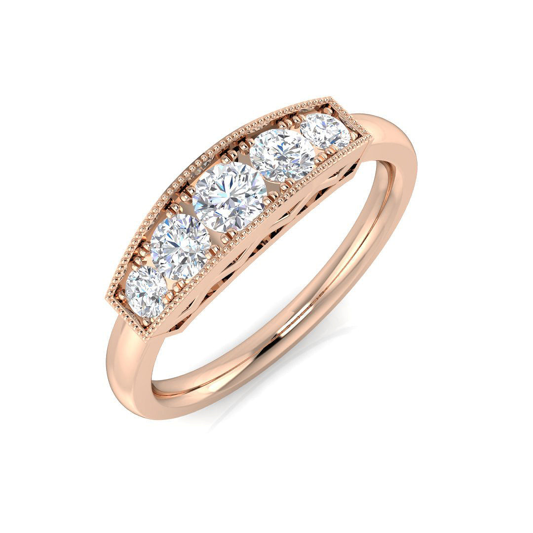 Five Stone Diamond Ring 0.34ct–0.51ct – SL8493 – 18k Rose Gold