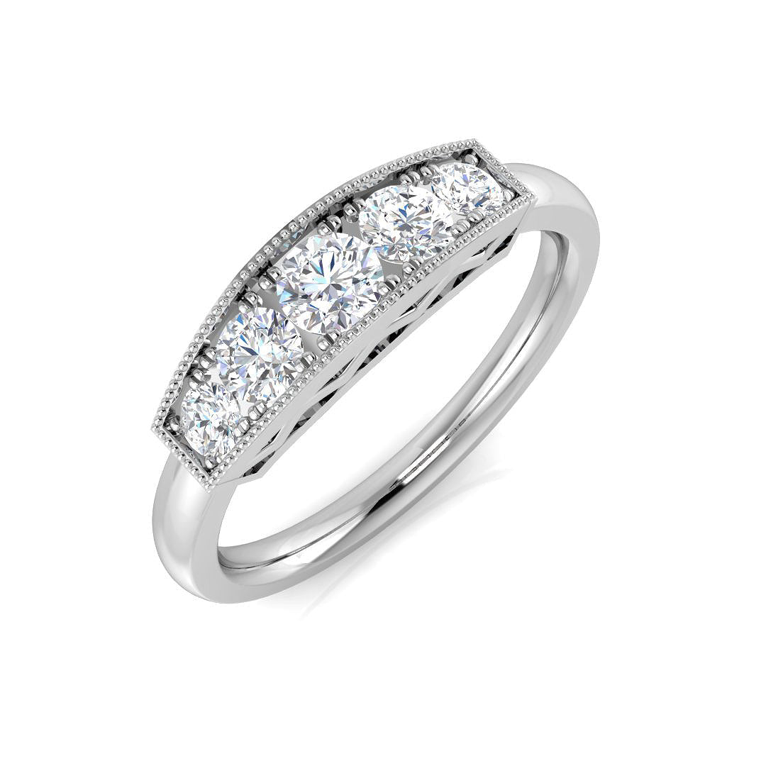 Five Stone Diamond Ring 0.34ct–0.51ct – SL8493 – 18k White Gold