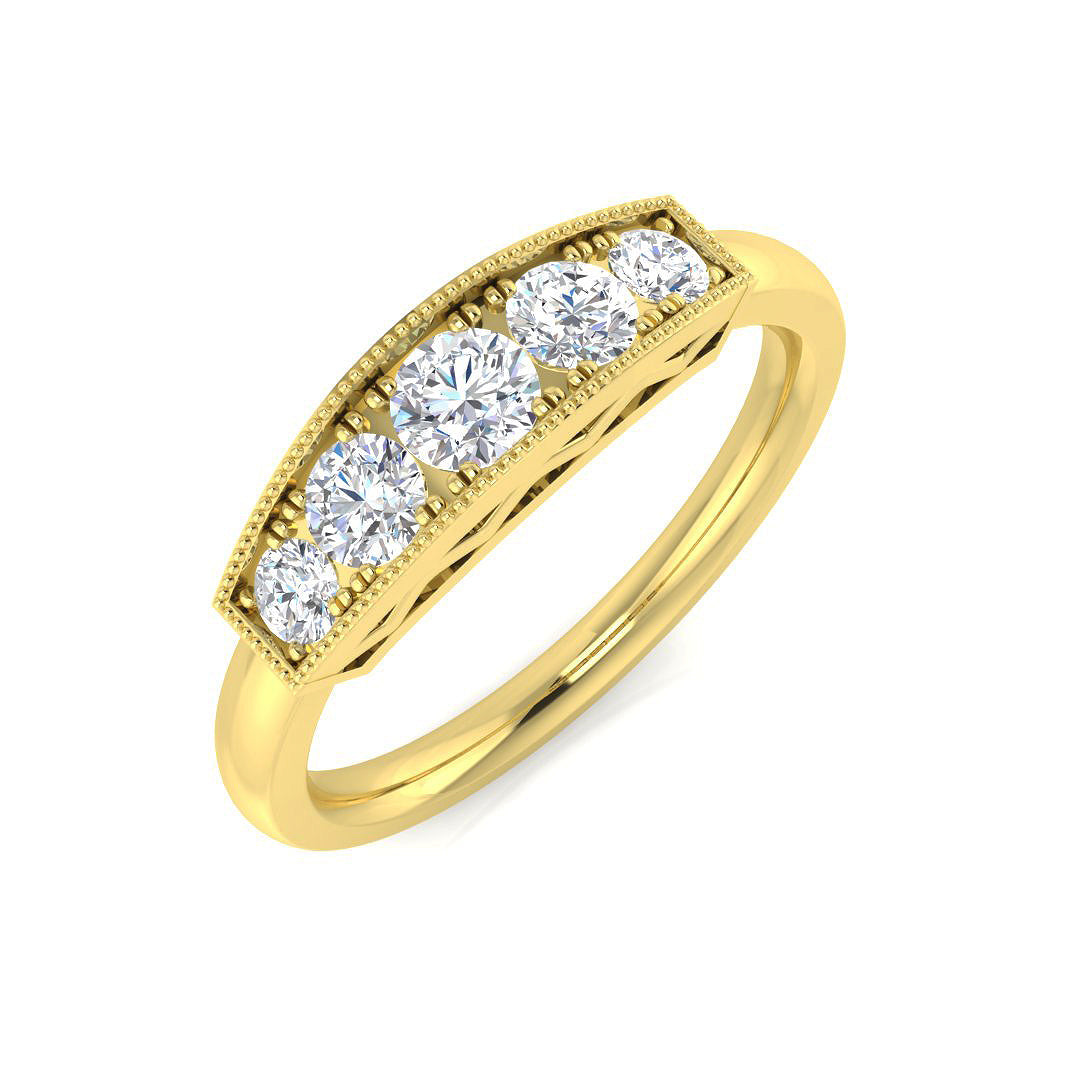 Five Stone Diamond Ring 0.34ct–0.51ct – SL8493 – 18k Yellow Gold